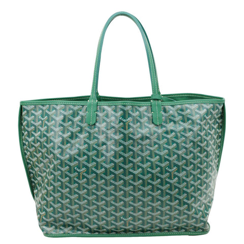 GOYARD Anjou PM Chevron Print Canvas Tote Bag Green
