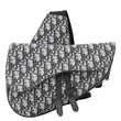 CHRISTIAN DIOR Saddle Oblique Jacquard Crossbody Bag Navy Blue
