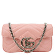 GUCCI GG Marmont Super Mini Matelasse Leather Crossbody Bag Pink 476433