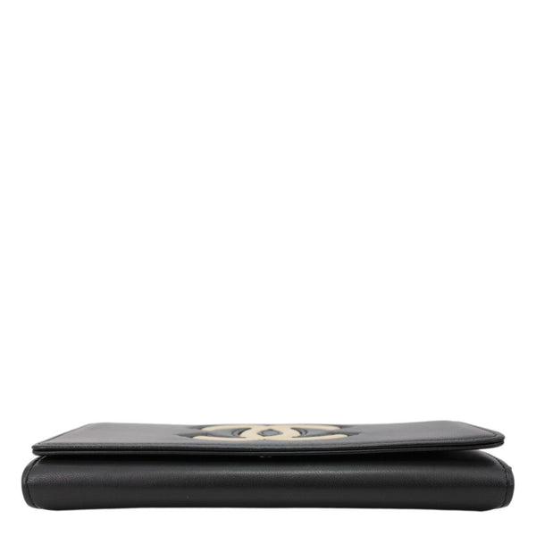 CHANEL CC Logo Quilted Leather Long Wallet Black