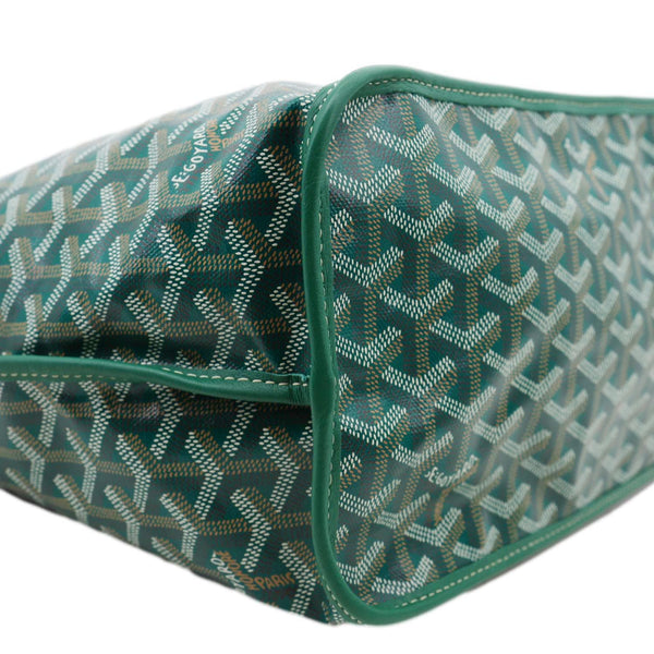 GOYARD Anjou PM Chevron Print Canvas Tote Bag Green