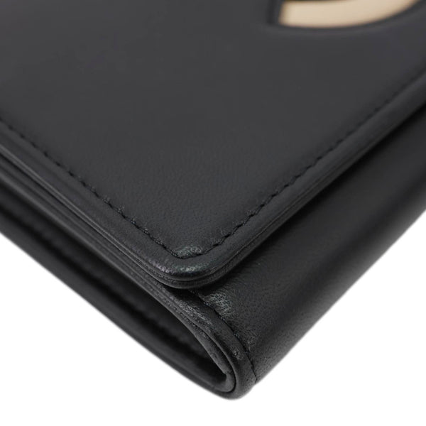 CHANEL CC Logo Quilted Leather Long Wallet Black
