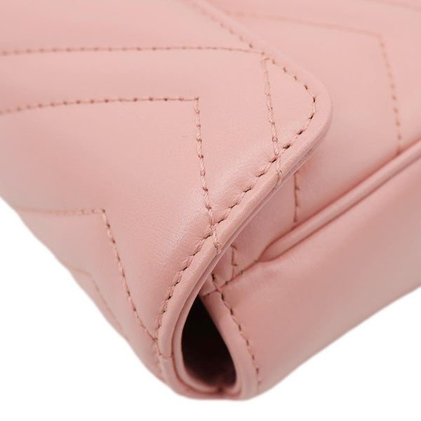GUCCI GG Marmont Super Mini Matelasse Leather Crossbody Bag Pink 476433