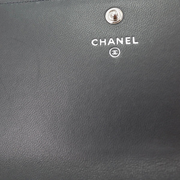CHANEL CC Logo Quilted Leather Long Wallet Black