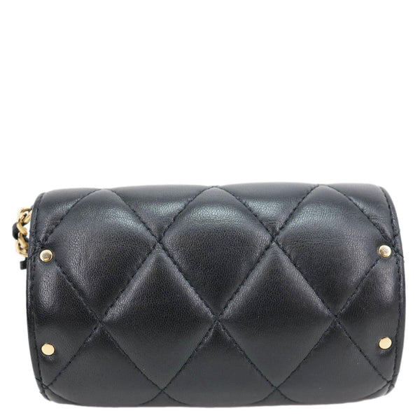 CHANEL Box Of Secrets Quilted Lambskin Leather Chain Crossbody Bag Black