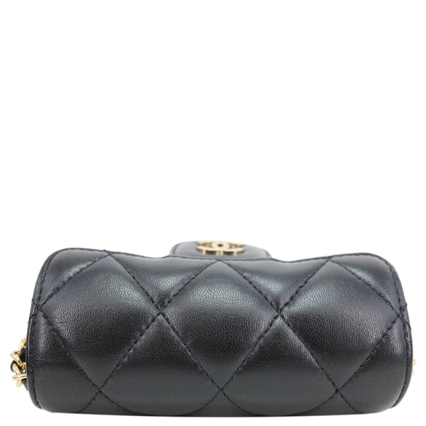 CHANEL Box Of Secrets Quilted Lambskin Leather Chain Crossbody Bag Black