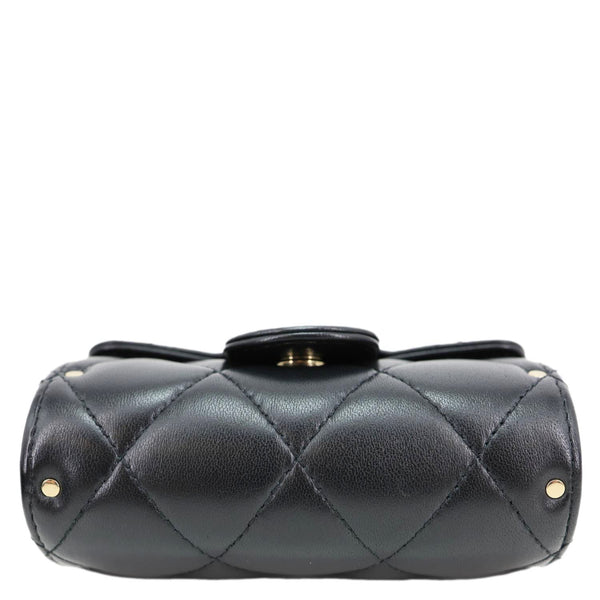 CHANEL Box Of Secrets Quilted Lambskin Leather Chain Crossbody Bag Black