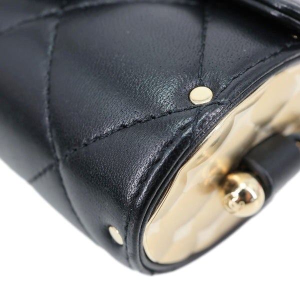 CHANEL Box Of Secrets Quilted Lambskin Leather Chain Crossbody Bag Black