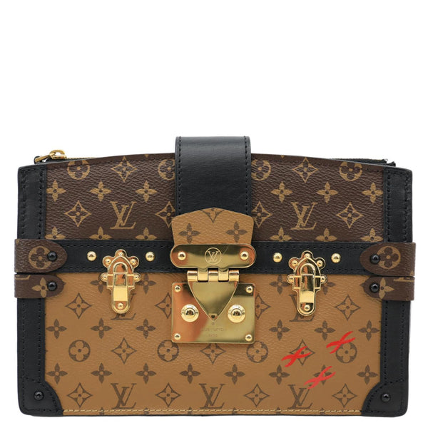LOUIS VUITTON Trunk Clutch Reverse Monogram Crossbody Bag Brown