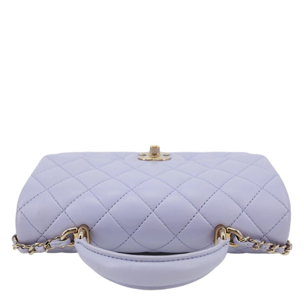CHANEL Classic Rectangular Flap Mini Quilted Leather Top Handle Crossbody Bag Light Purple