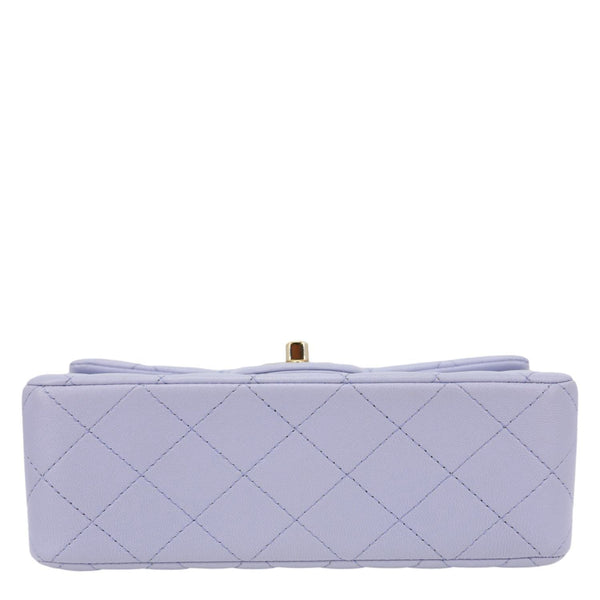 CHANEL Classic Rectangular Flap Mini Quilted Leather Top Handle Crossbody Bag Light Purple