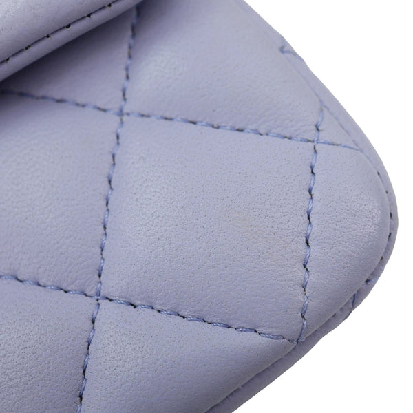 CHANEL Classic Rectangular Flap Mini Quilted Leather Top Handle Crossbody Bag Light Purple