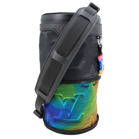 LOUIS VUITTON 2054 Expandable Polochon Nylon Shoulder Bag Black