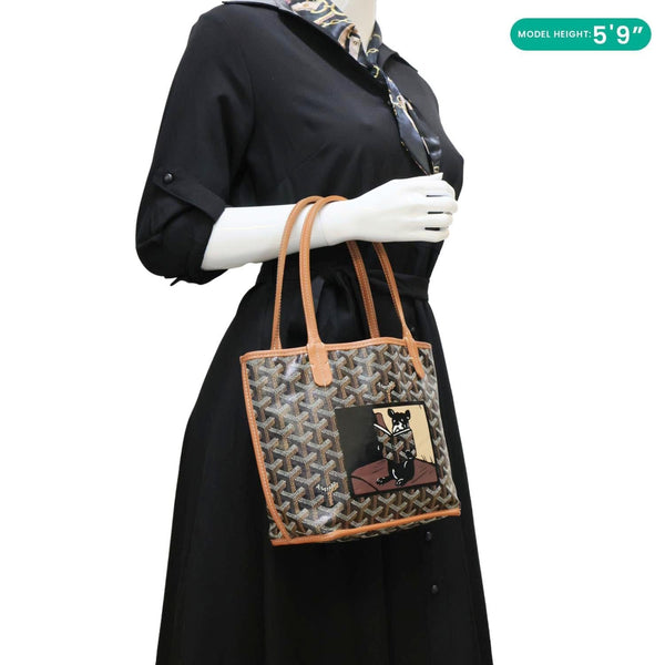 Goyard Anjou Mini Canvas Shoulder Bag Black