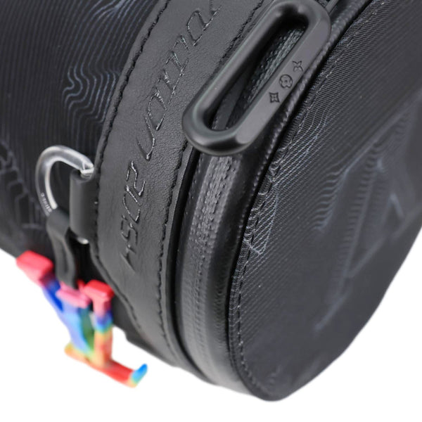 LOUIS VUITTON 2054 Expandable Polochon Nylon Shoulder Bag Black