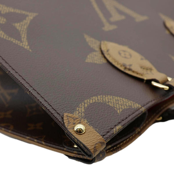 LOUIS VUITTON Onthego MM Giant Monogram Reverse Canvas Tote Bag Brown