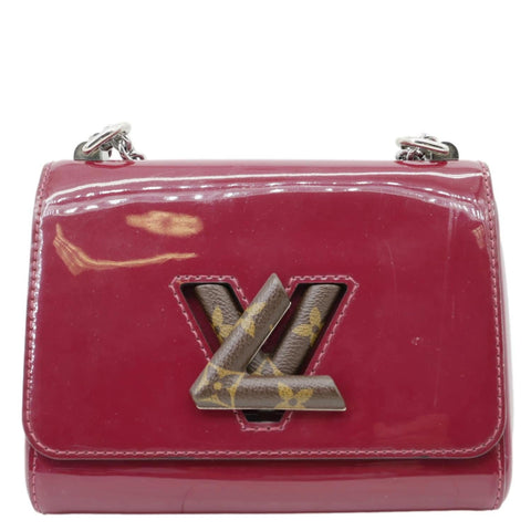 LOUIS VUITTON Twist PM Monogram Patent Leather Shoulder Bag Red