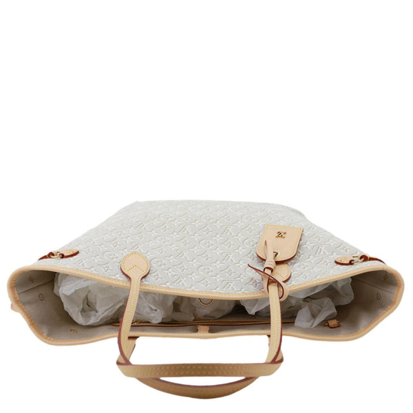 LOUIS VUITTON Neverfull MM Monogram Emblème Peuplier Canvas Tote Bag Cream