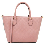 GUCCI Zippered Bucket Small GG Leather Tote Bag Pink 432124