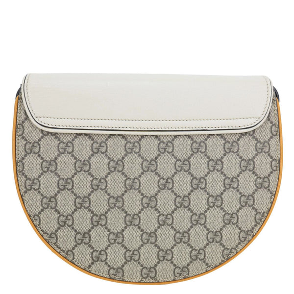 GUCCI Padlock Saddle Small GG Supreme Canvas Shoulder Bag Beige 644524