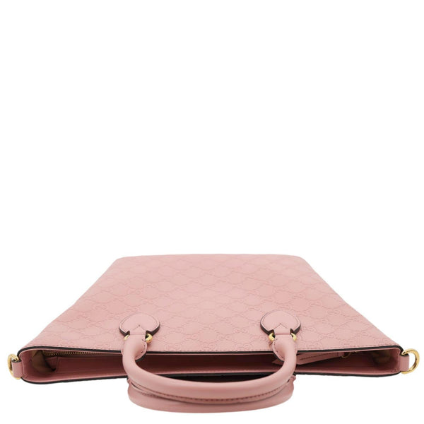 GUCCI Zippered Bucket Small GG Leather Tote Bag Pink 432124