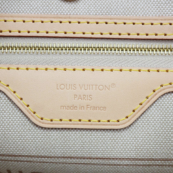 LOUIS VUITTON Neverfull MM Monogram Emblème Peuplier Canvas Tote Bag Cream