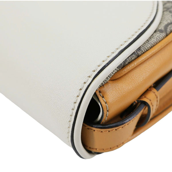 GUCCI Padlock Saddle Small GG Supreme Canvas Shoulder Bag Beige 644524