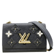 LOUIS VUITTON Twist Flower MM Epi Leather Crossbody Bag Black