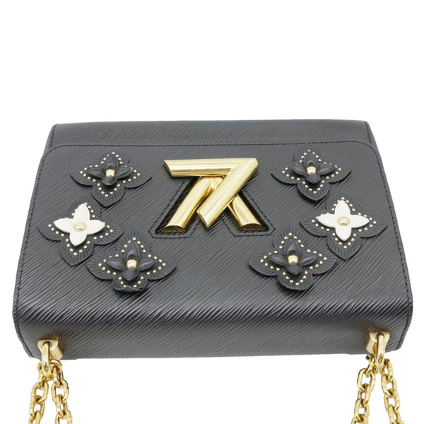 LOUIS VUITTON Twist Flower MM Epi Leather Crossbody Bag Black