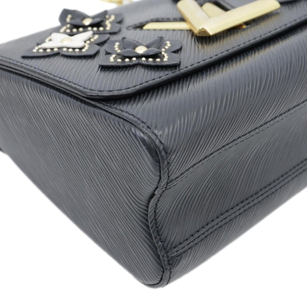 LOUIS VUITTON Twist Flower MM Epi Leather Crossbody Bag Black
