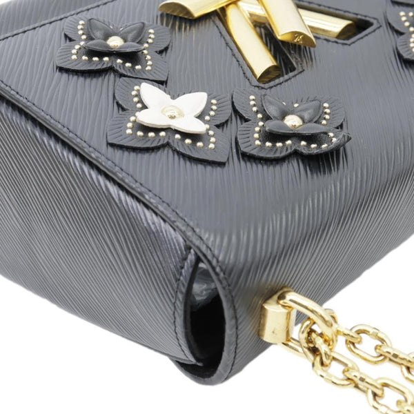 LOUIS VUITTON Twist Flower MM Epi Leather Crossbody Bag Black