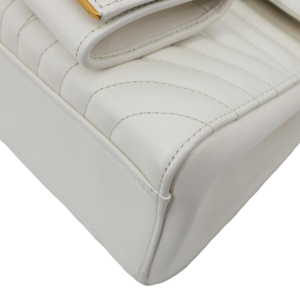 PRADA Diagramme Flap Leather Crossbody Bag White