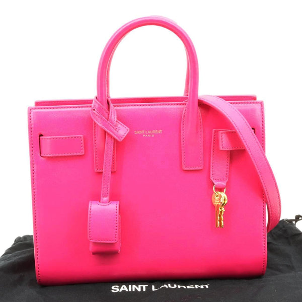 YVES SAINT LAURENT Sac de Jour Nano Calfskin Leather Satchel Bag Pink