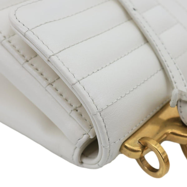 PRADA Diagramme Flap Leather Crossbody Bag White