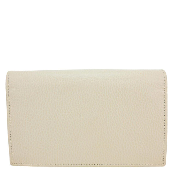 GUCCI GG Interlocking Leather Wallet On Chain Crossbody Bag Off White 615523