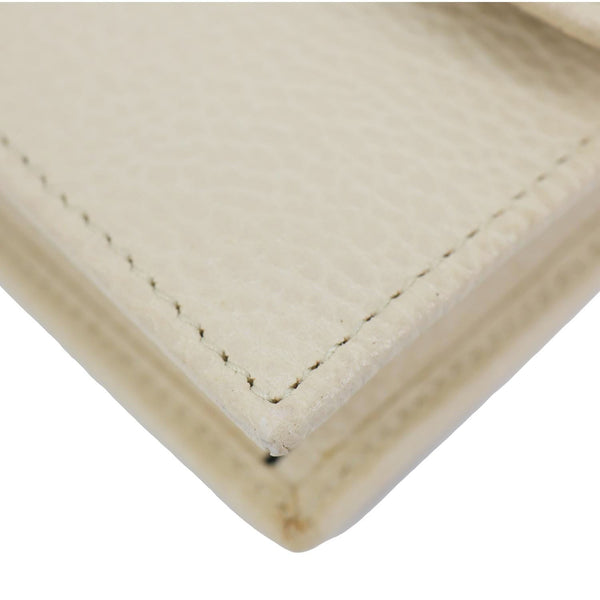 GUCCI GG Interlocking Leather Wallet On Chain Crossbody Bag Off White 615523