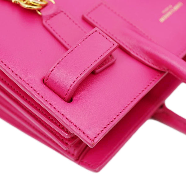 YVES SAINT LAURENT Sac de Jour Nano Calfskin Leather Satchel Bag Pink