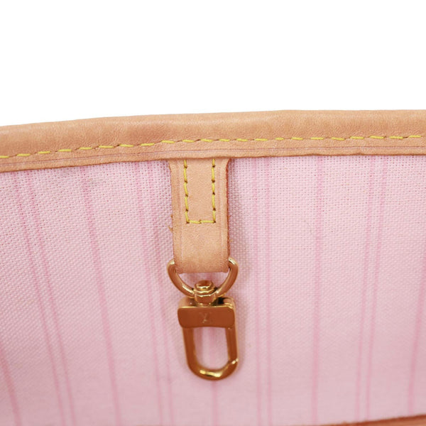 LOUIS VUITTON Neverfull MM Damier Azur Tote Bag Rose Ballerine