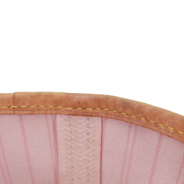 LOUIS VUITTON Neverfull MM Damier Azur Tote Bag Rose Ballerine