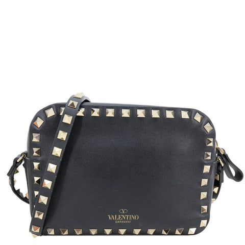 VALENTINO Garavani Rockstud Small Smooth Leather Crossbody Bag Black