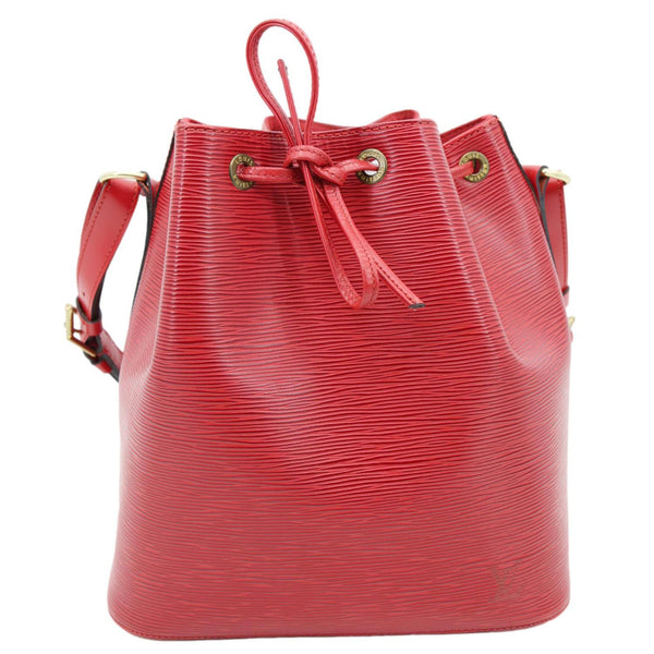 LOUIS VUITTON Petite Noe Epi Leather Shoulder Bag Red