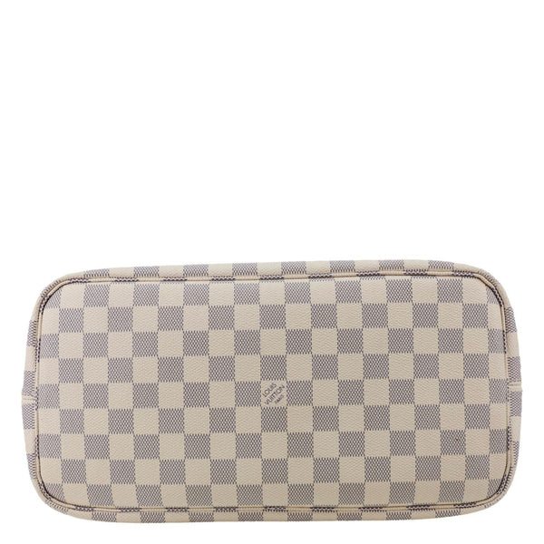 LOUIS VUITTON Neverfull MM Damier Azur Tote Bag Rose Ballerine