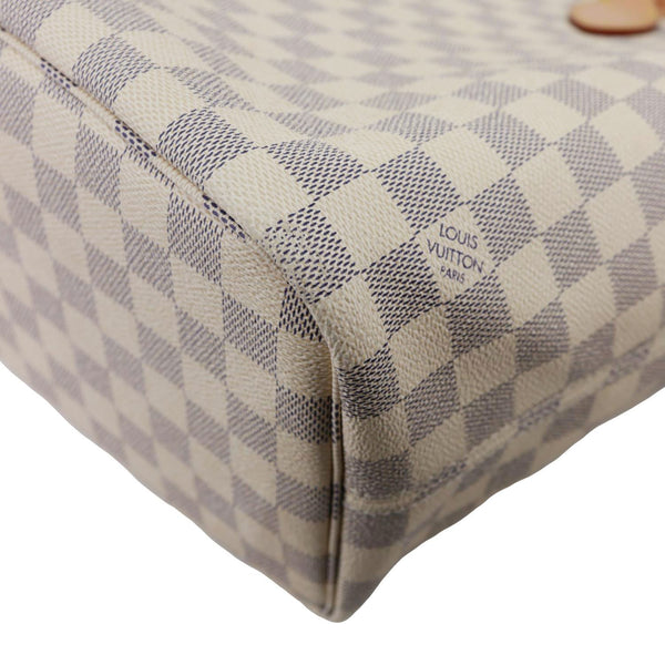 LOUIS VUITTON Neverfull MM Damier Azur Tote Bag Rose Ballerine