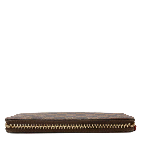 LOUIS VUITTON Clemence Damier Ebene Zippy Wallet Brown