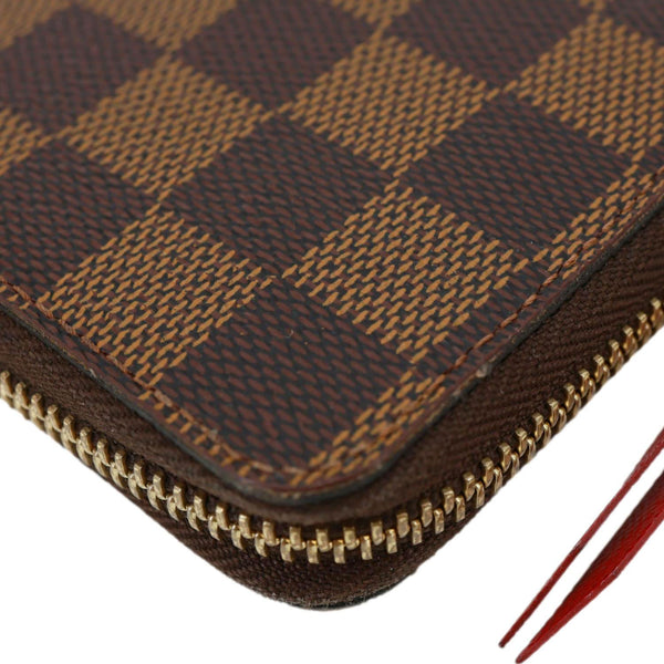 LOUIS VUITTON Clemence Damier Ebene Zippy Wallet Brown