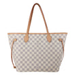 LOUIS VUITTON Neverfull MM Damier Azur Tote Bag Rose Ballerine