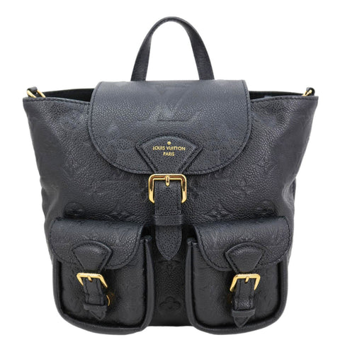 LOUIS VUITTON Backup Monogram Empreinte Leather Backpack Black