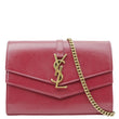 YVES SAINT LAURENT Sulpice Chain Smooth Calfskin Shoulder Bag Red