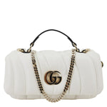GUCCI GG Milano Mini Leather Top Handle Shoulder Bag Off White 806017