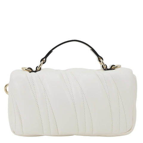 GUCCI GG Milano Mini Leather Top Handle Shoulder Bag Off White 806017